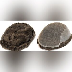 Light Brown Remy Human Hair 8x10 Swiss Lace Toupee Hair Unit